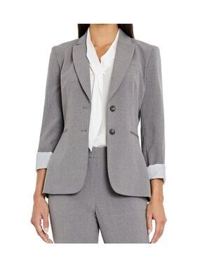NWT Tahari ASL Heather Gray Two-Button Blazer Size 8 MSRP $129